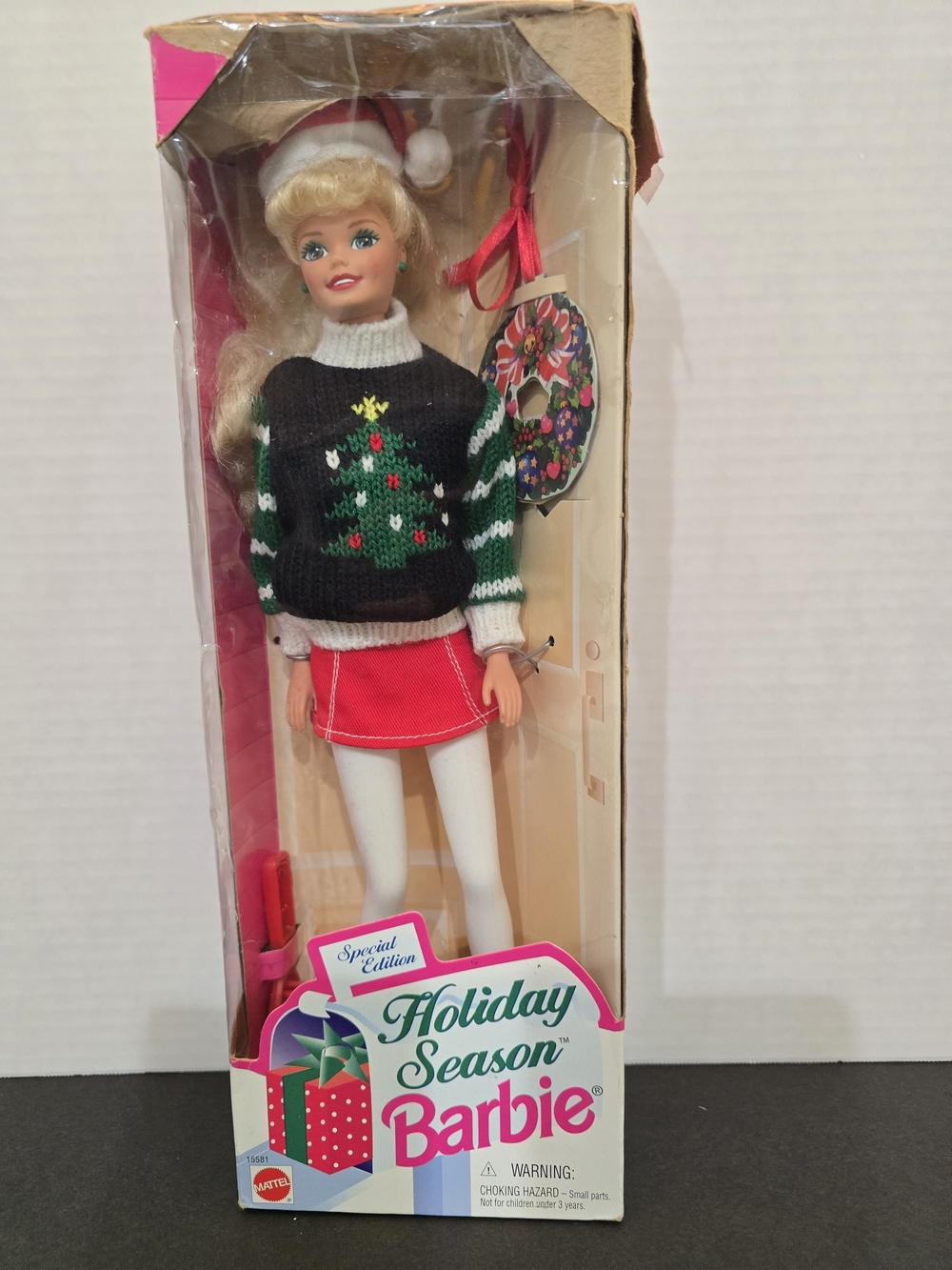 1996 Barbie Holiday Sweater Doll in Black, Red, White